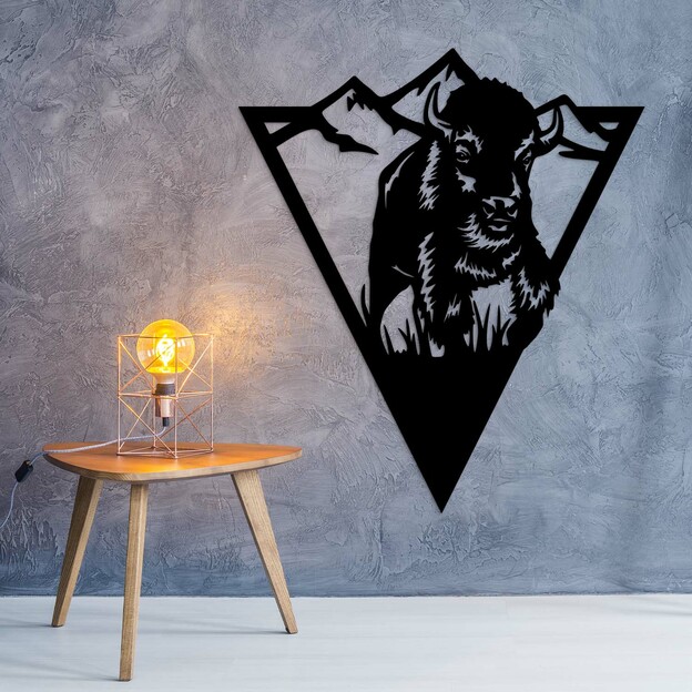3D Wall Art from Wood - Bison