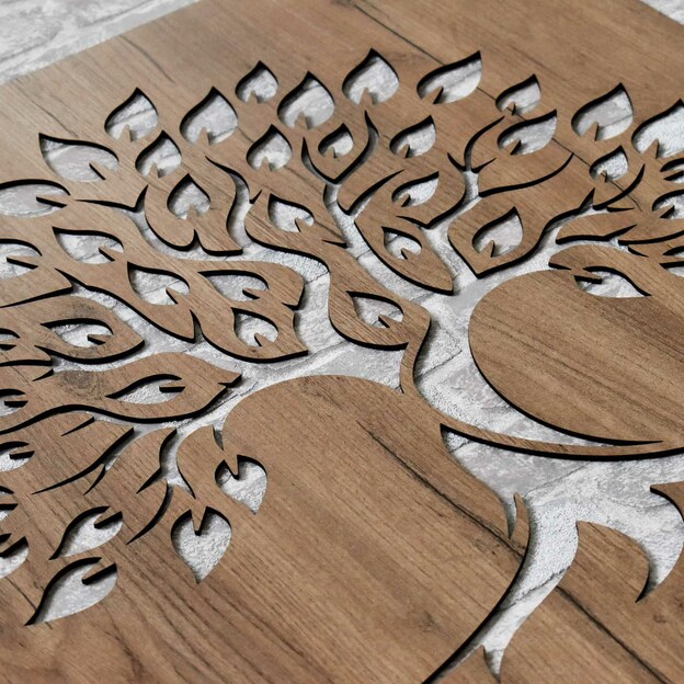 Wooden Tree of Life on the Wall - Sapphire