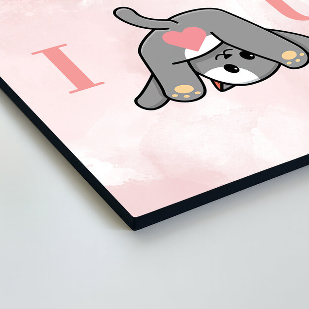 Tablou romantic din lemn - I love you