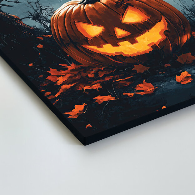 Fából készült kép - Halloween tök