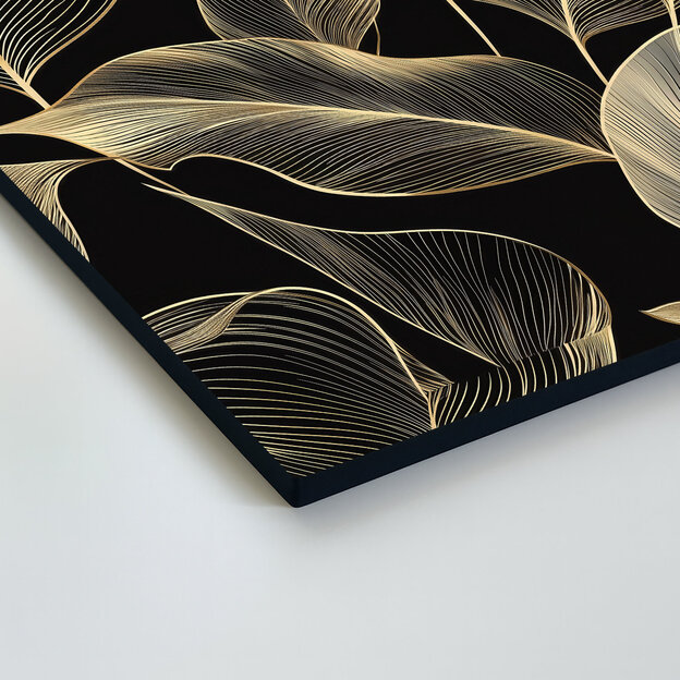 Luxus kép - Arany kontúros levelek