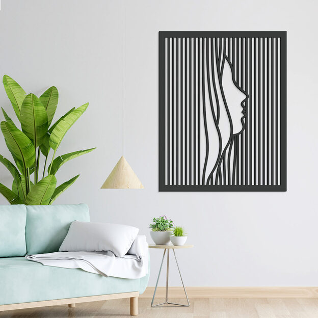 Wooden Wall Art - Woman from Lines