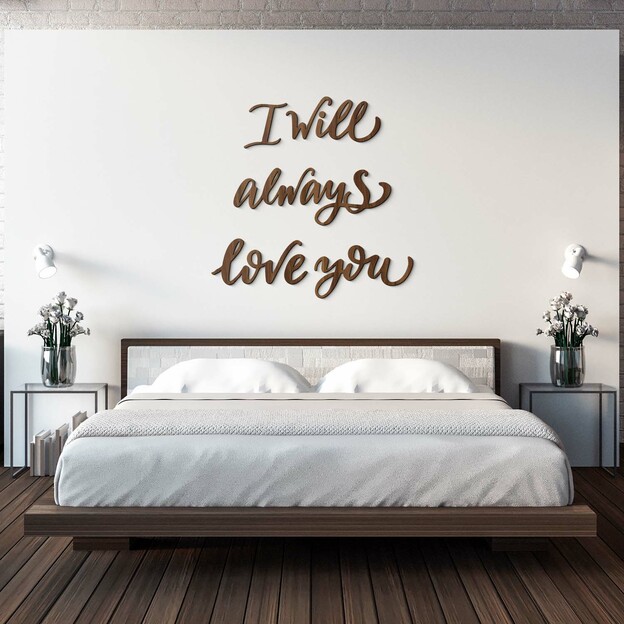Wooden Sticker - Romantic Quote