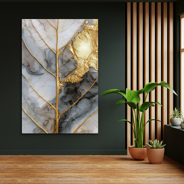 Glamour image - Golden leaf in marble