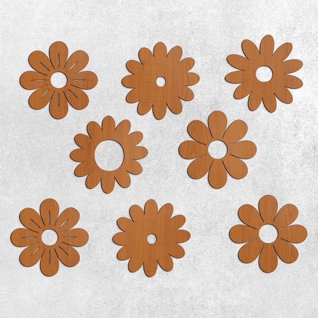 Affordable 3D Wall Stickers - Flowers Set of 8