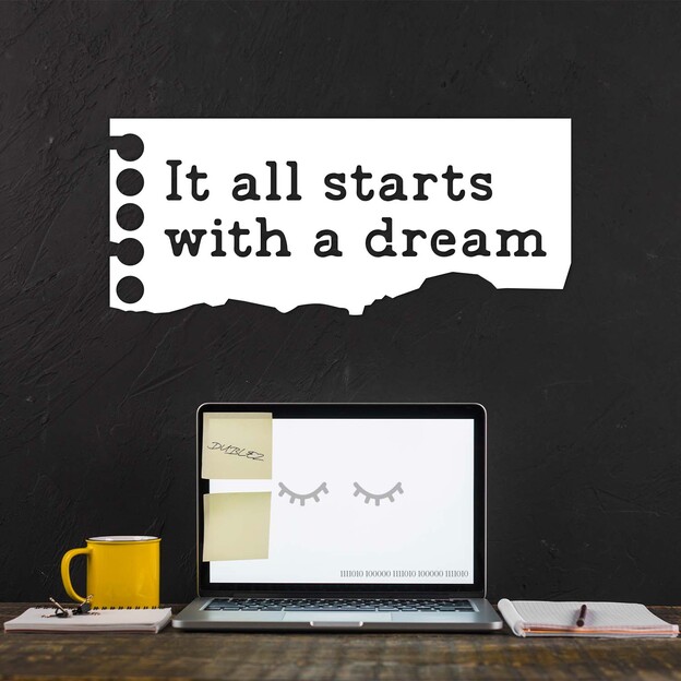 Motivační tabulka pro děti - It all starts with a dream