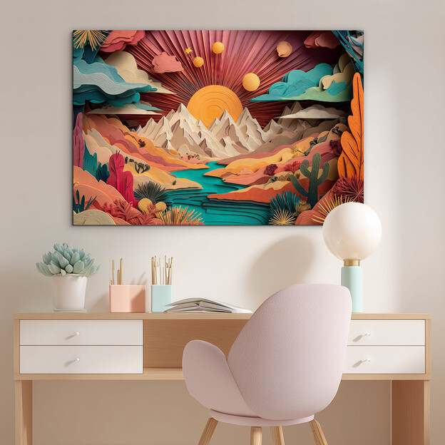 Tablou din lemn - Lumea Origami