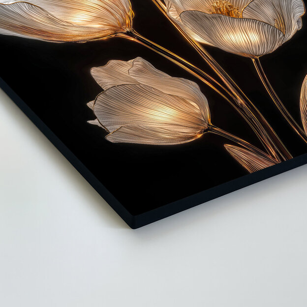 Drevený obraz - Biele tulipány