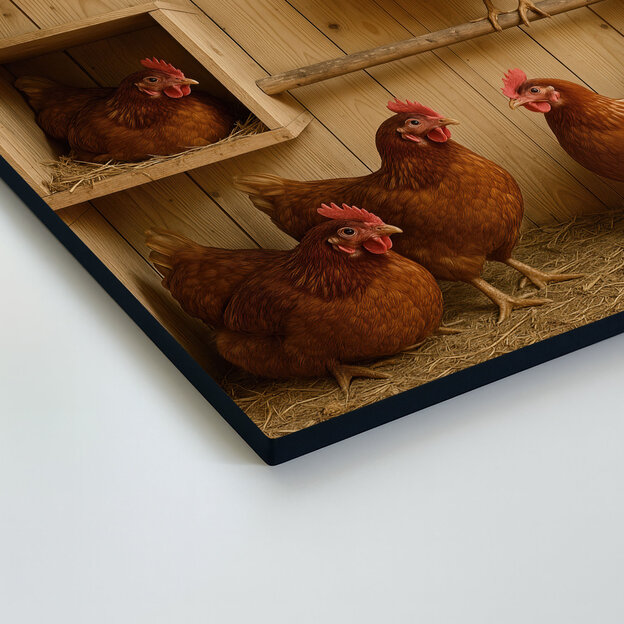 Rural picture for the kitchen - Chickens in the henhouse