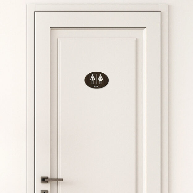 Wooden WC Sign