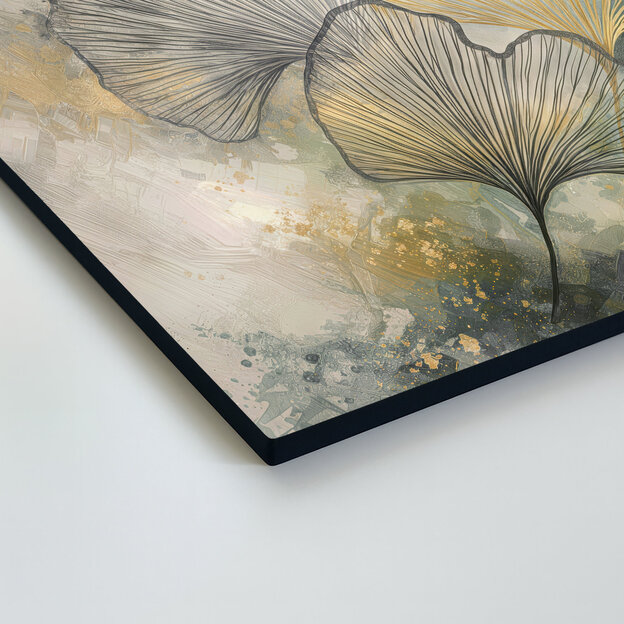 Veľký drevený obraz - Ginko Gold Panorama