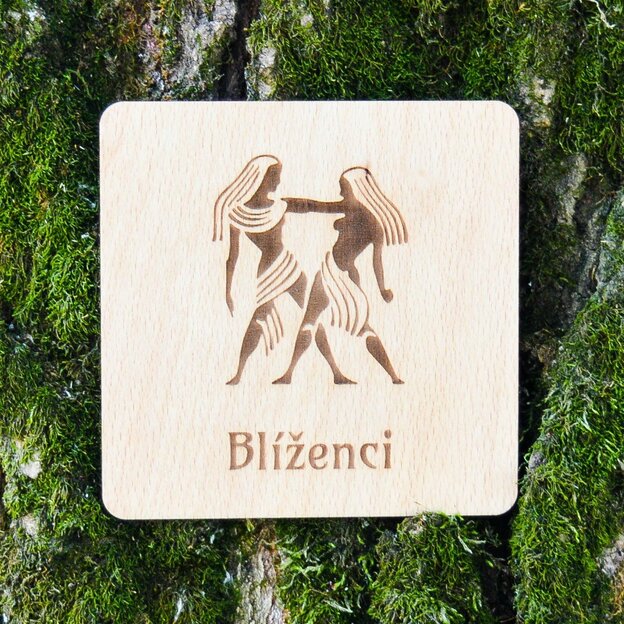 Lacný darček do 5 eur - podložka pod pohár v znamení Blíženci