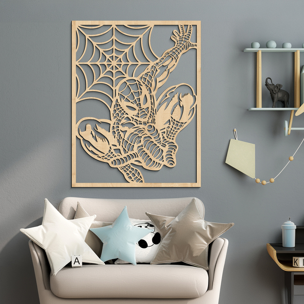 Wooden Wall Art - Spider-Man in Action