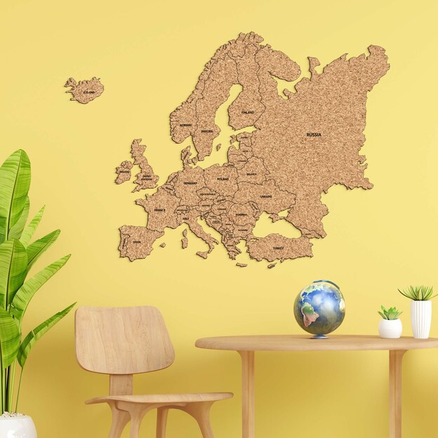 Cork Picture of Europe Map + States in English