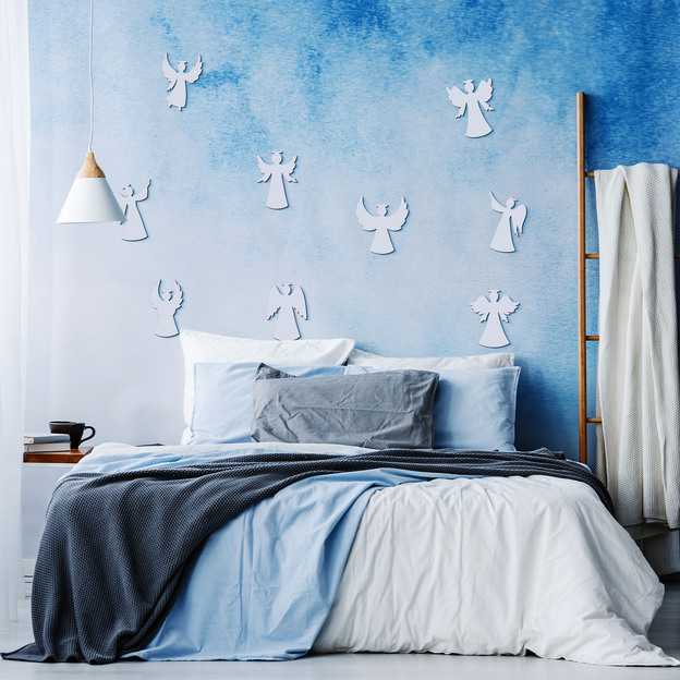 Wall Wooden Decorations - Angels Set of 9