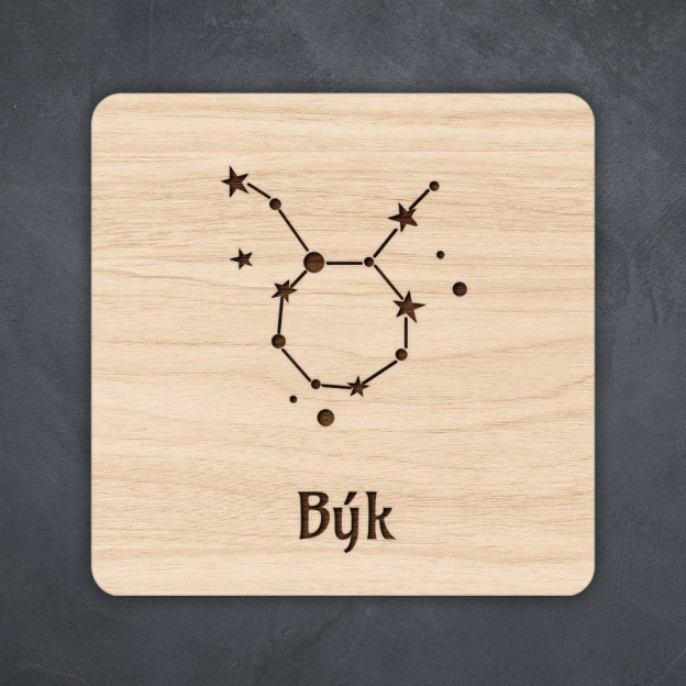 Drevený podpivník - Znamenie býk hviezdy