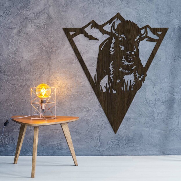 3D Wall Art from Wood - Bison