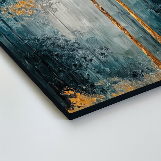 Tablou din lemn - Copaci aurii pictați