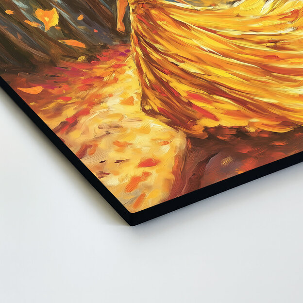 Autumn image of a woman in the forest