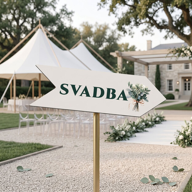 Smerovacia šípka na svadbu - Kolekcia vetvička