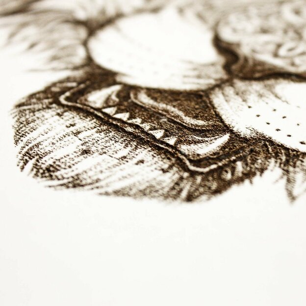 3D Wooden Engraved Wall Art - Tiger