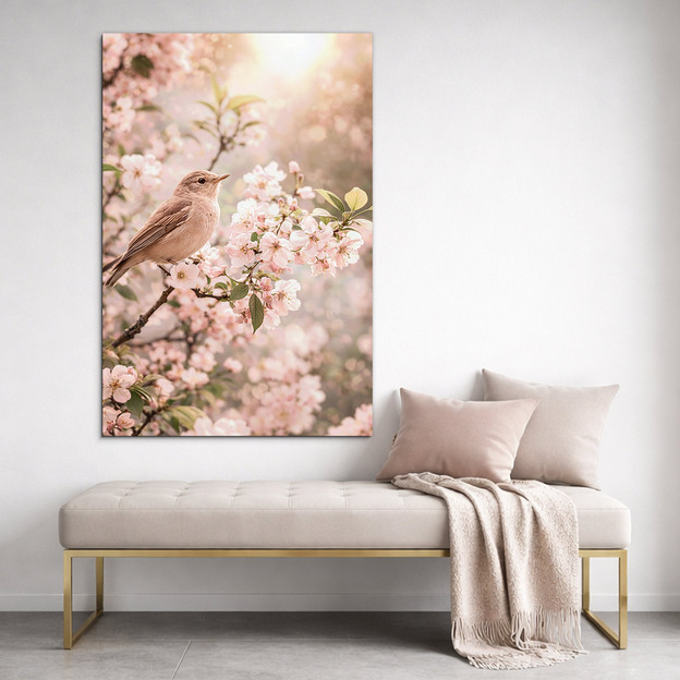 Wall art - Bird among flowers