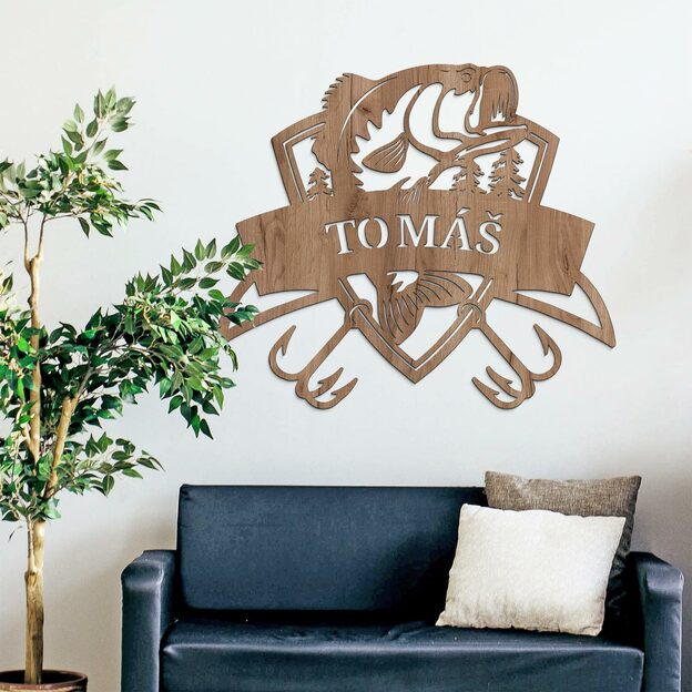 Wooden Wall Art with Text - Fisherman