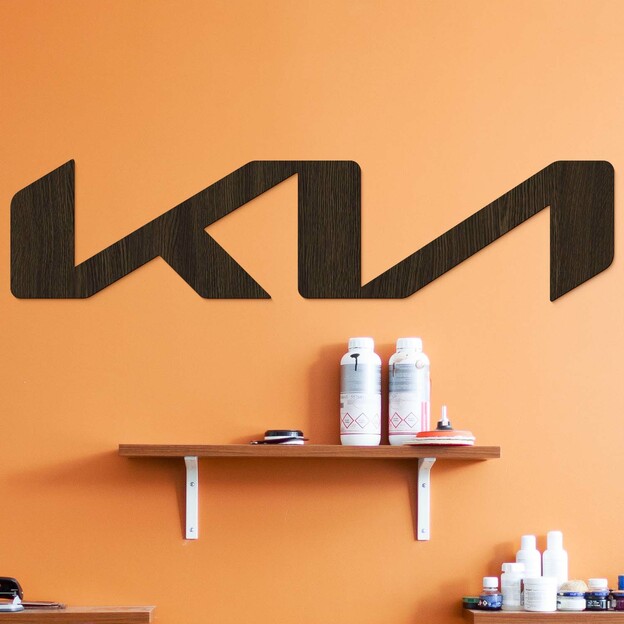 Wooden Sticker for the Wall - Kia Brand