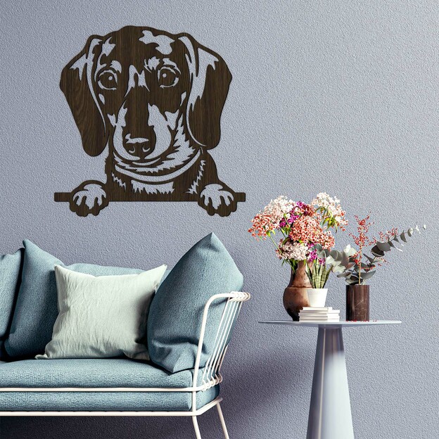 Wooden 3D Wall Art Dog - Dachshund