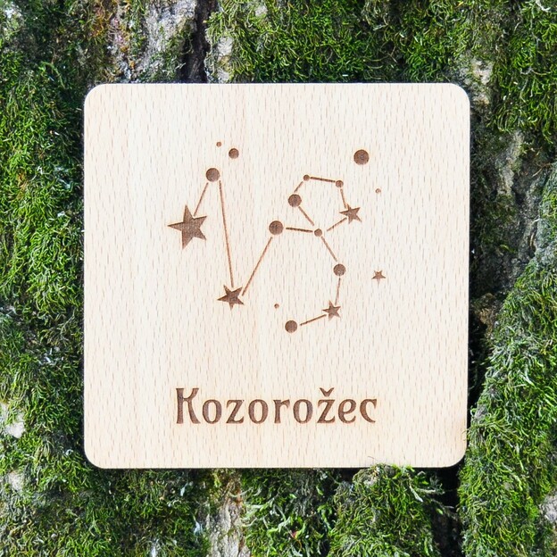 Drevená podložka pod pohár - Znamenie kozorožec