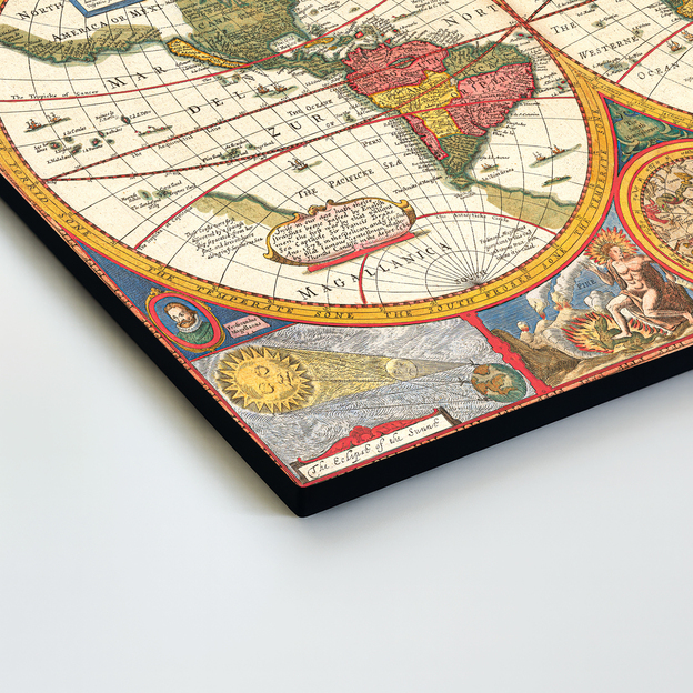 Drevený obraz - Historická mapa sveta