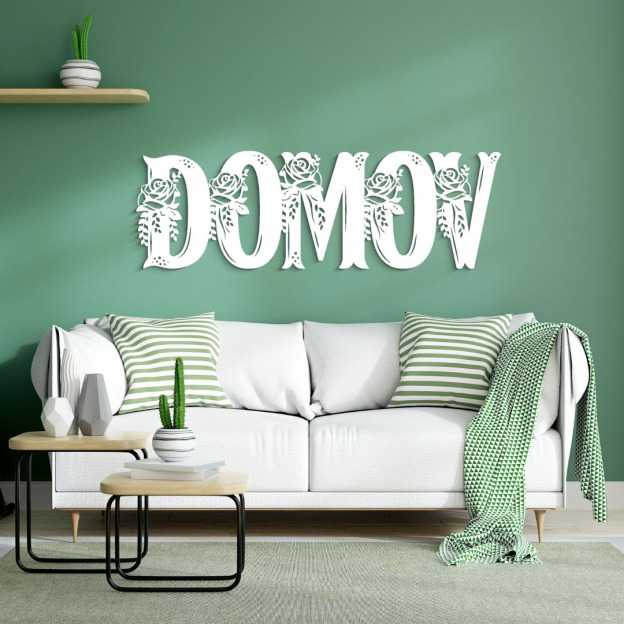 Český nápis na stěnu - Domov