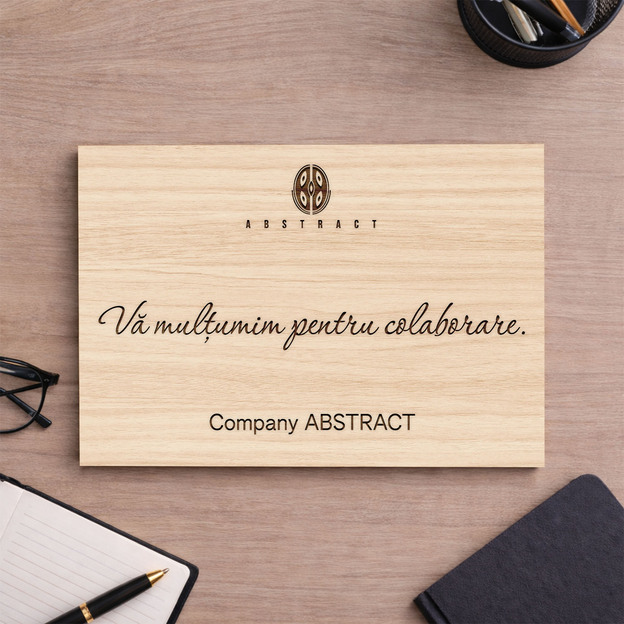 Tablă de mulțumire cu logo și text personalizat