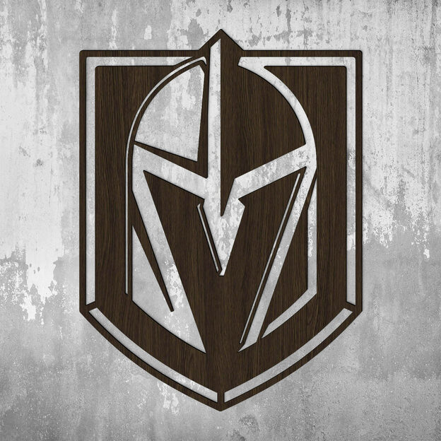 Wooden Logo on the Wall - Vegas Golden Knights