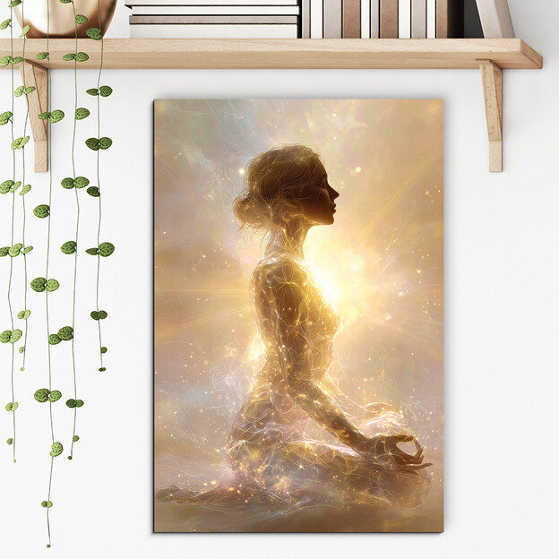 Spirituális kép - Jógini arany aurával