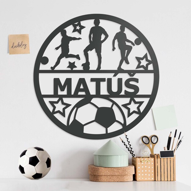 Wooden Wall Art - Footballer with Name