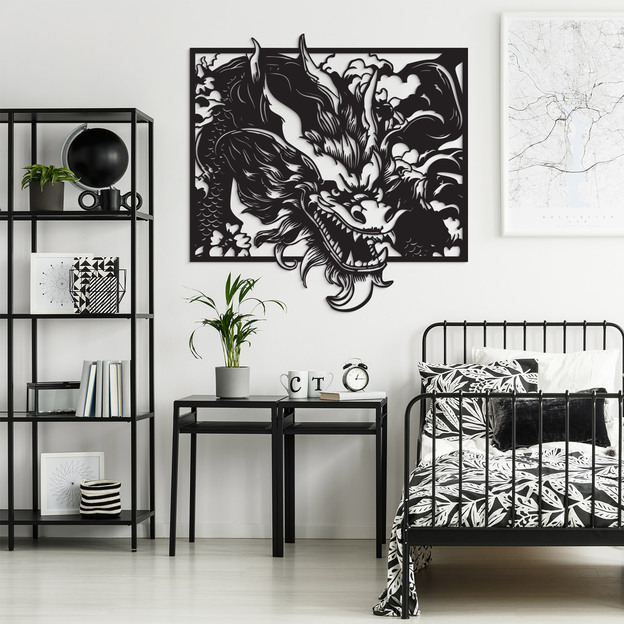 Carved 3D image - Great Chinese dragon