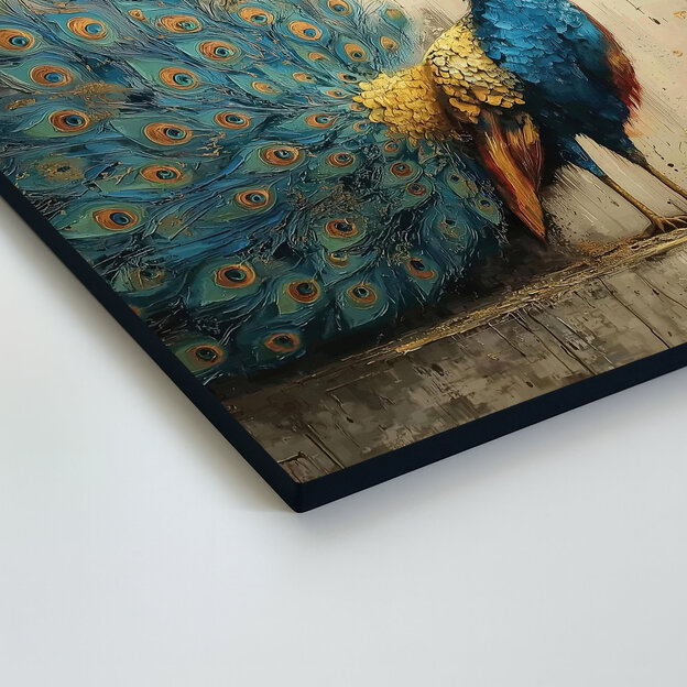 Peacock picture on the wall - Luxurious colorful decoration