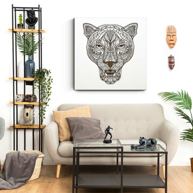 3D Wooden Engraved Wall Art - Panther