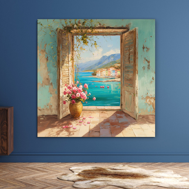 Retro picture on the wall - Open window