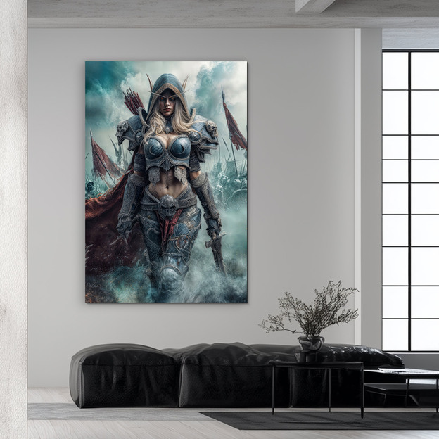 Fából készült kép a WoW játékból - Sylvanas harcos