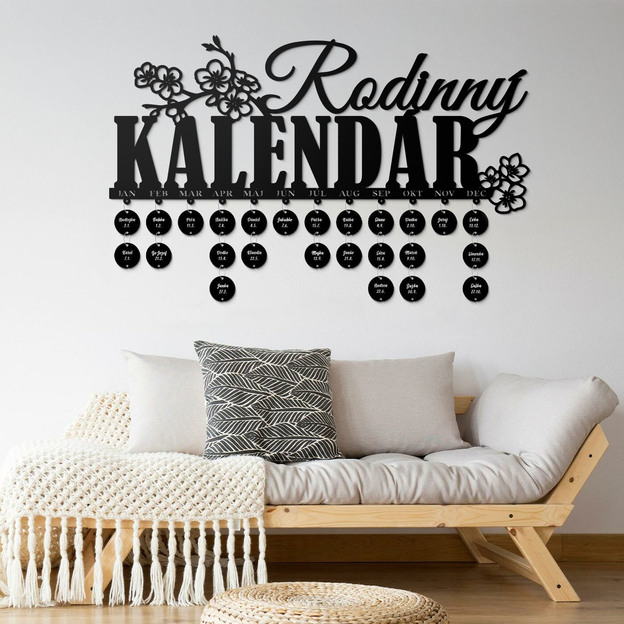 Drevený dekorácia - Rodinný kalendár