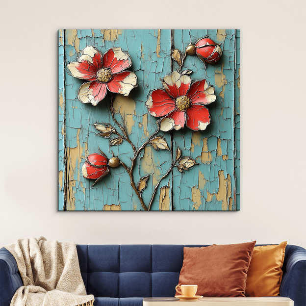 Retro picture for the wall - Wild roses