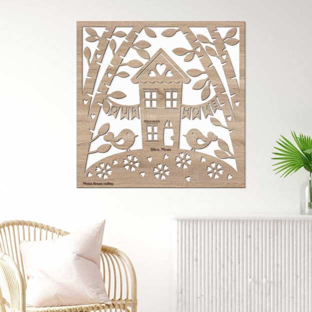 Wooden Wall Art with Custom Text - Our Home