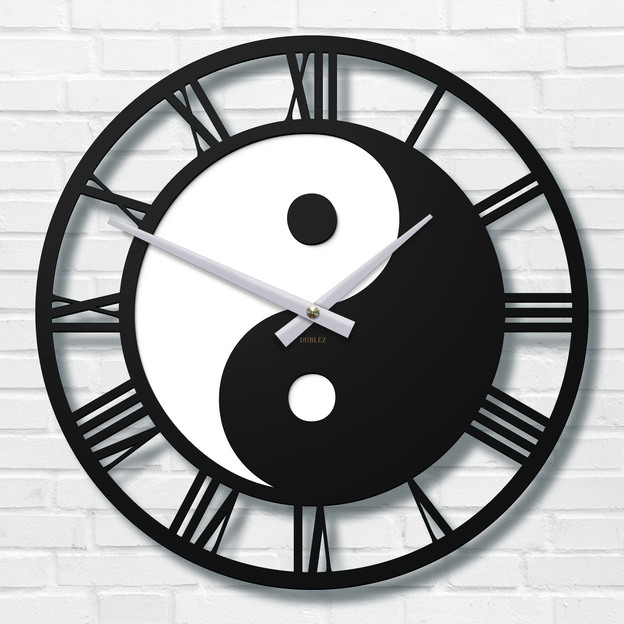 Wall Clock with Yin Yang Art