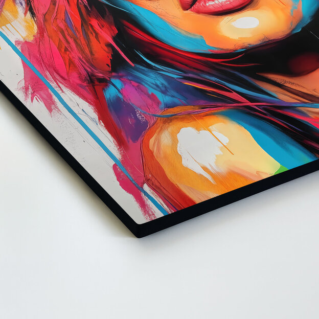 Tablou pop art din lemn - Femeie în culori