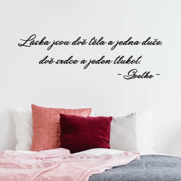 Dřevěná samolepka - Citát o lásce