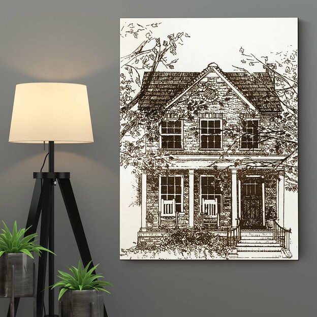 Old House - Engraved Picture