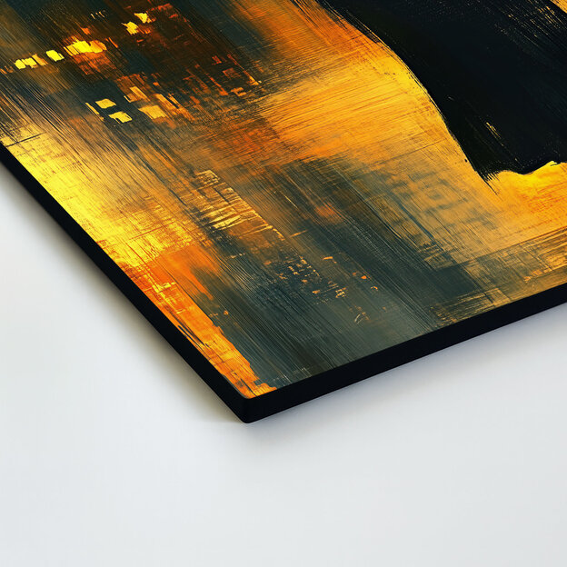 Fából készült kép a belső térbe - Férfi az éjszakai városban