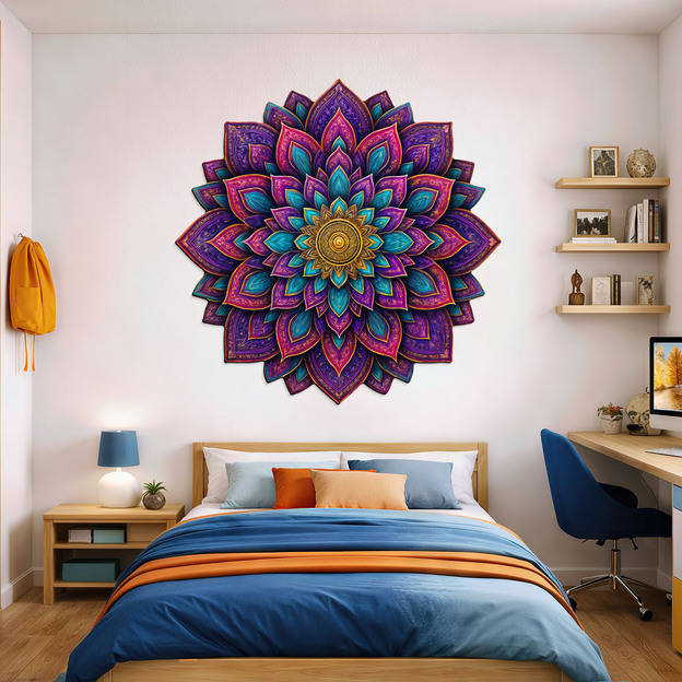 Fialová mandala na stenu - Violeta
